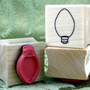 Un seul tampon en caoutchouc de lumière de Noël de oldislandstamps