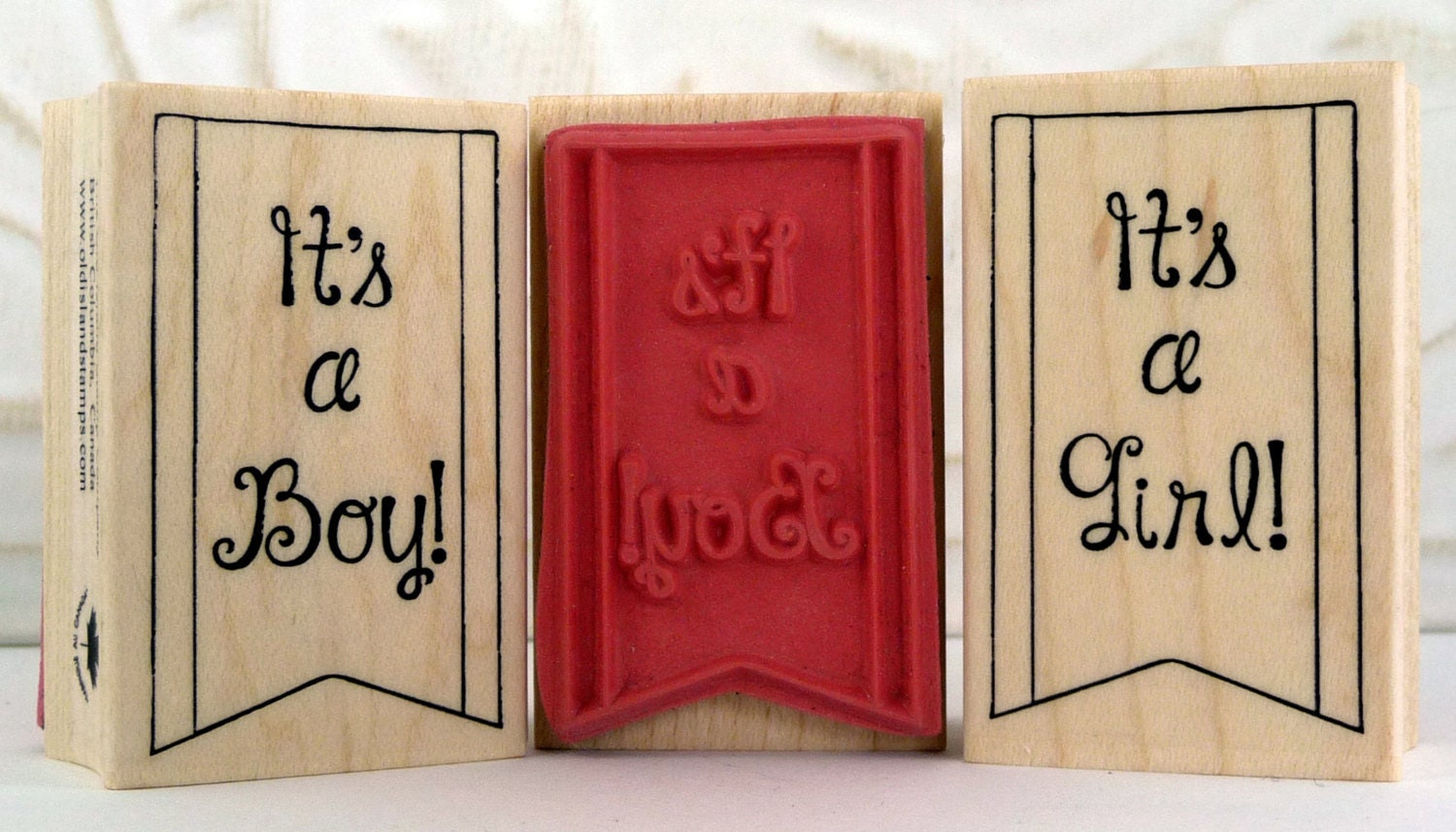 It's a Boy! banner rubber stamp from oldislandstamps