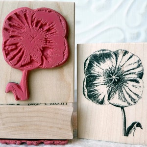 Vintage Mohn Blume Stempel von oldislandstamps