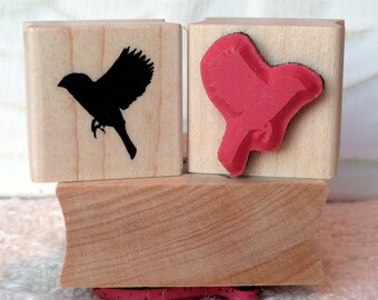 Sello de goma de pájaro Sparrow Silhouette de oldislandstamps
