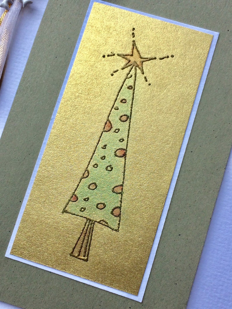 Tall Christmas Tree rubber stamp from oldislandstamps image 2