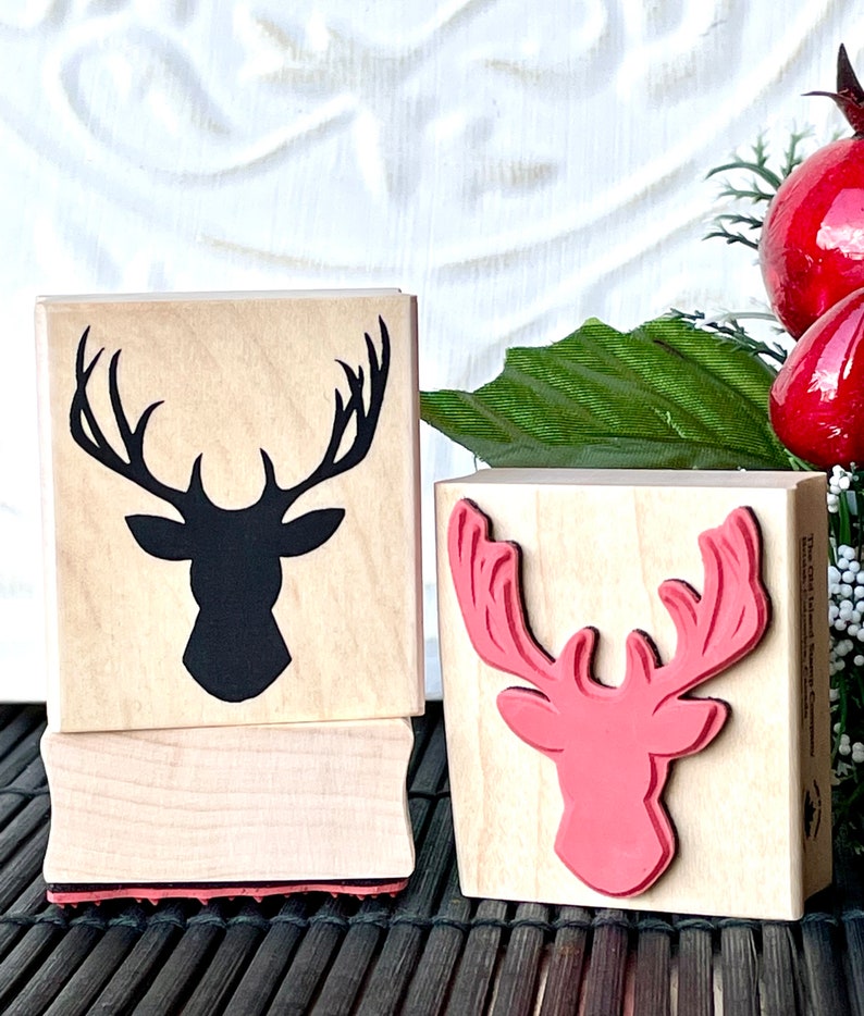 Deer antlers rubber stamp from oldislandstamps image 2