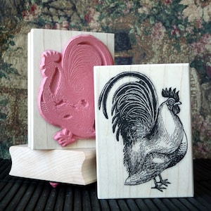 Rooster rubber stamp from oldislandstamps