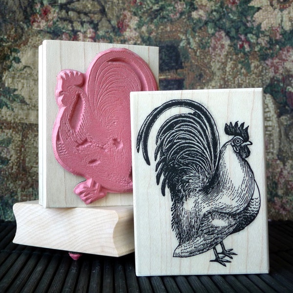 Rooster rubber stamp from oldislandstamps
