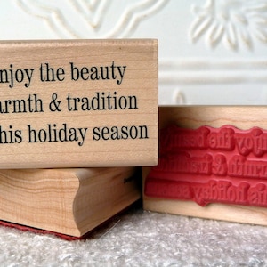 Enjoy the Beauty Christmas verse rubber stamp from oldislandstamps