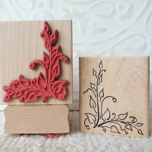 Corner Leaves rubber stamp from oldislandstamps