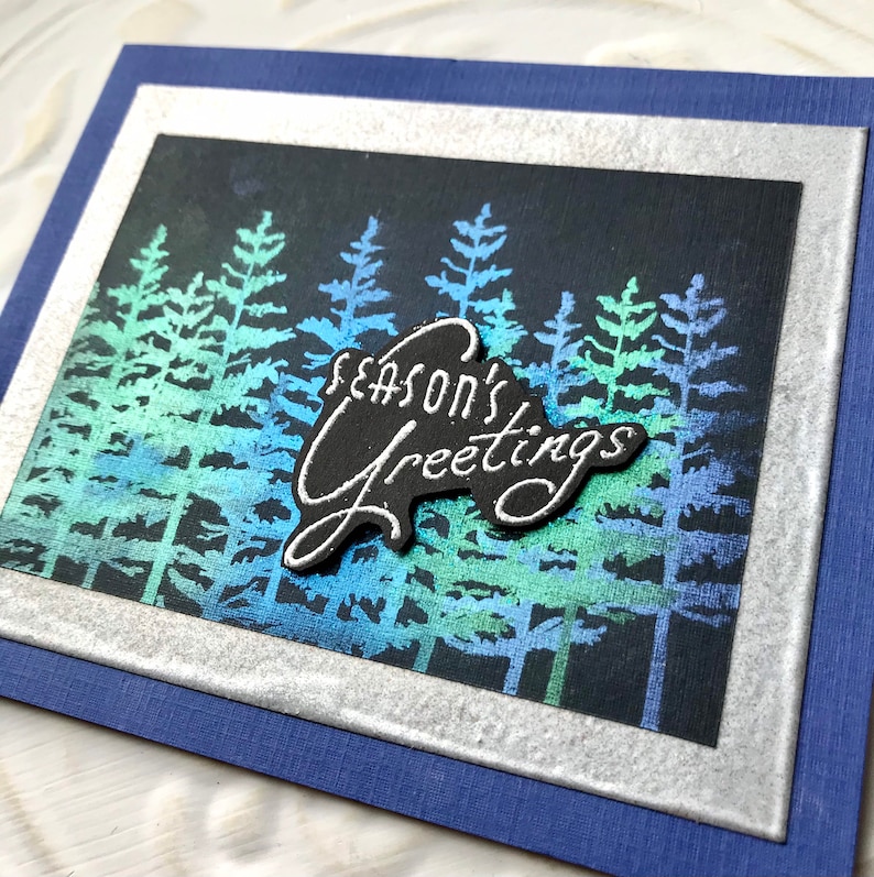 Retro Seasons Greetings Rubber Stamp From Oldislandstamps Etsy