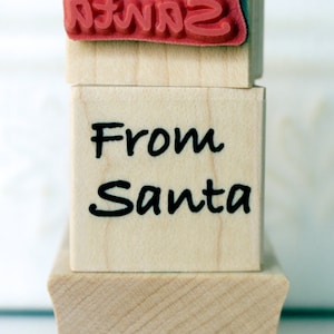 From Santa text rubber stamp from oldislandstamps