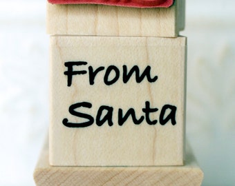From Santa text rubber stamp from oldislandstamps