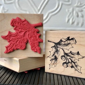 Vintage Holly rubber stamp from oldislandstamps