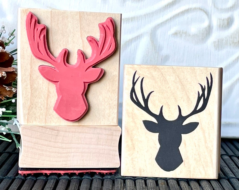 Deer antlers rubber stamp from oldislandstamps image 3
