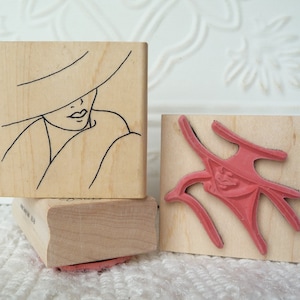 Lady rubber stamp from oldislandstamps