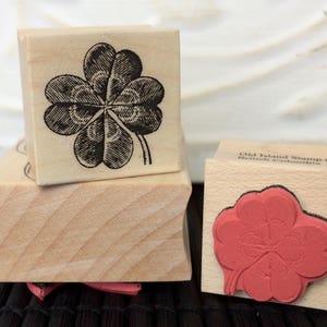 Timbre en caoutchouc trèfle à quatre feuilles porte-bonheur de oldislandstamps