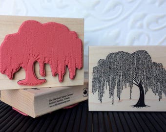 Weeping Willow tree rubber stamp from oldislandstamps