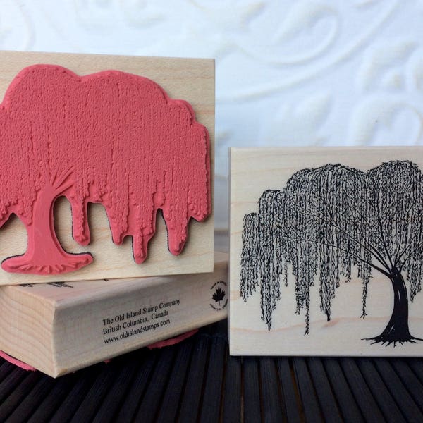 Weeping Willow tree rubber stamp from oldislandstamps