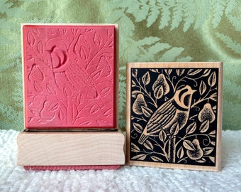 Partridge in a Pear Tree rubber stamp from oldislandstamps