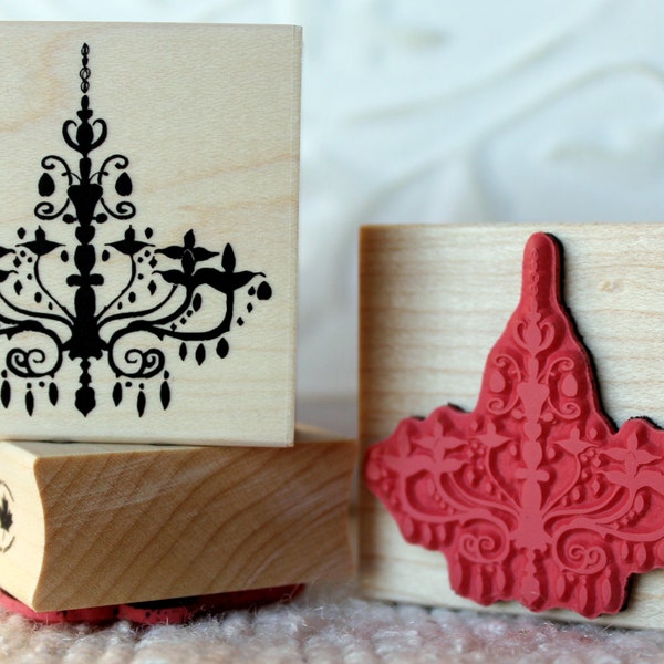 Chandelier rubber stamp from oldislandstamps