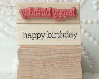 Simple happy birthday rubber stamp from oldislandstamps