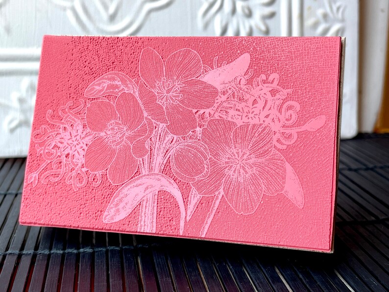Floral NYC Subway mosaic rubber stamp from oldislandstamps image 2