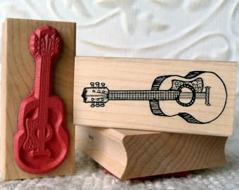 Guitar rubber stamp from oldislandstamps