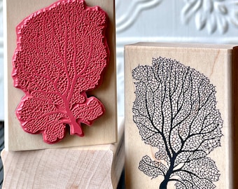 Lacey Sea Fan coral rubber stamp from oldislandstamps