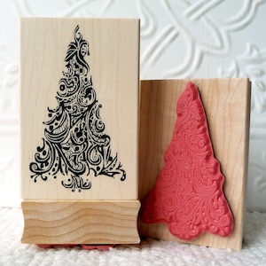 Mosaic Christmas Tree rubber stamp from oldislandstamps