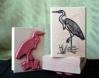 Great Blue Heron Rubber Stamp from oldislandstamps