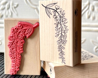 Wisteria flower rubber stamp from oldislandstamps