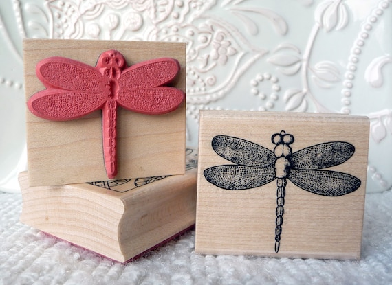 Dragonfly rubber stamp from oldislandstamps | Etsy