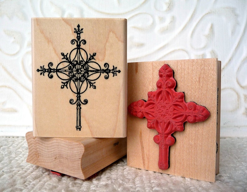 Cross rubber stamp from oldislandstamps