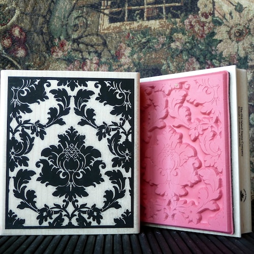 Damask Background Rubber Stamp From Oldislandstamps Etsy