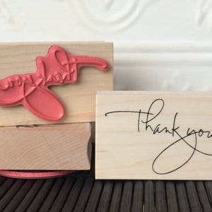 Thank you script rubber stamp from oldislandstamps