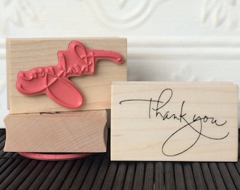 Thank you script rubber stamp from oldislandstamps