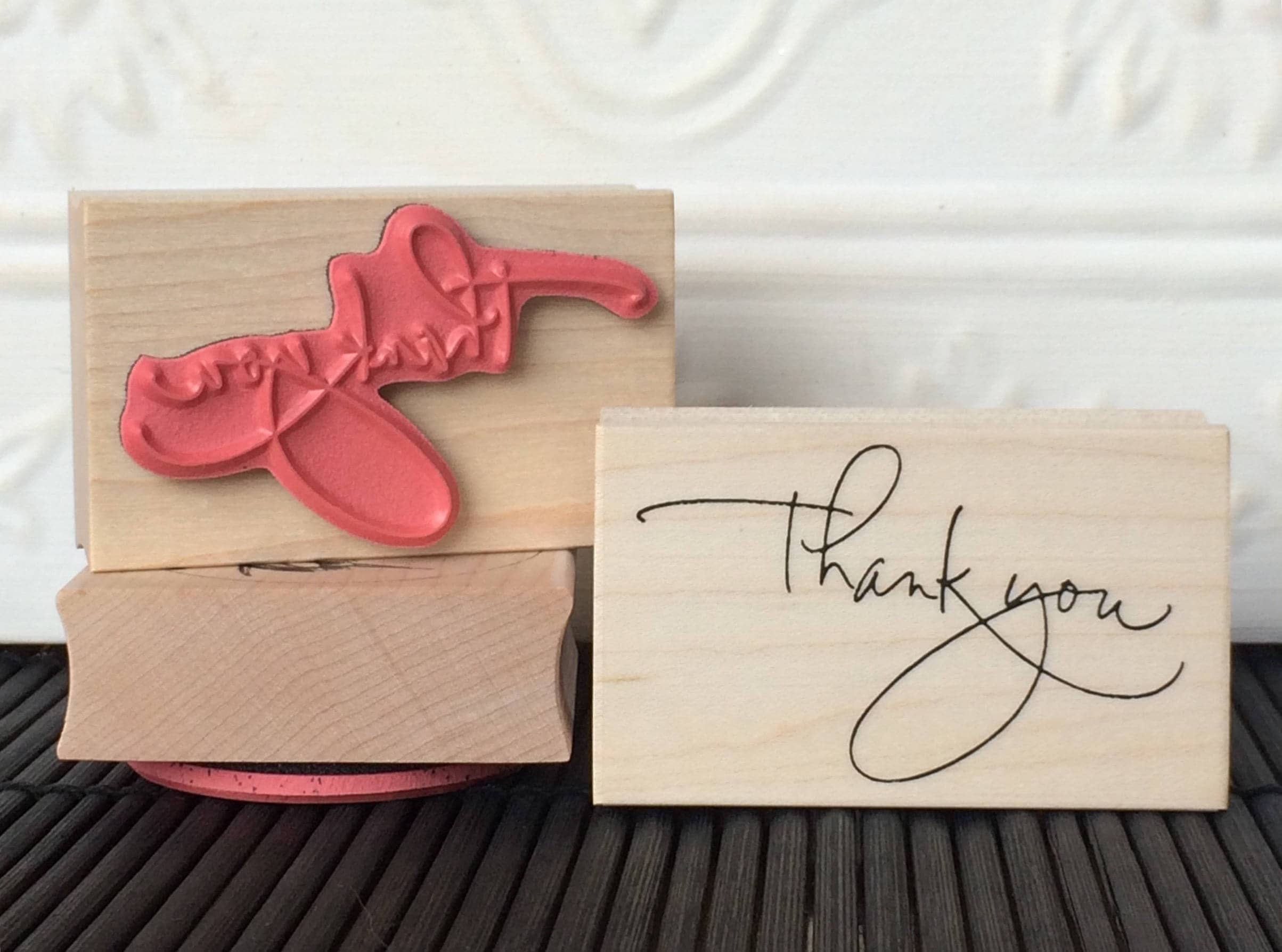 Thank You Script Rubber Stamp From Oldislandstamps - Etsy Canada