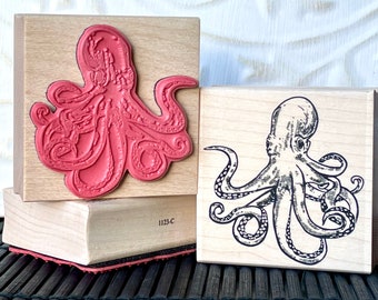 Olly Octopus rubber stamp from oldislandstamps