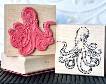 Olly Octopus rubber stamp from oldislandstamps