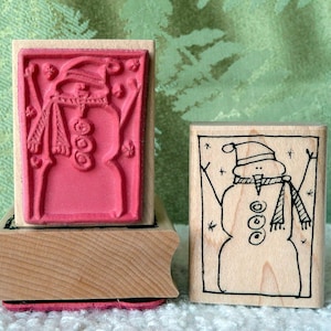Snowman rubber stamp from oldislandstamps