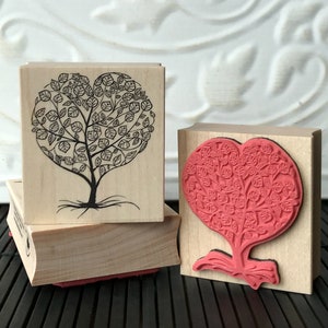 Heart Tree rubber stamp from oldislandstamps