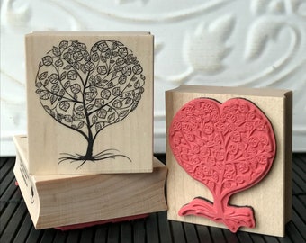 Heart Tree rubber stamp from oldislandstamps