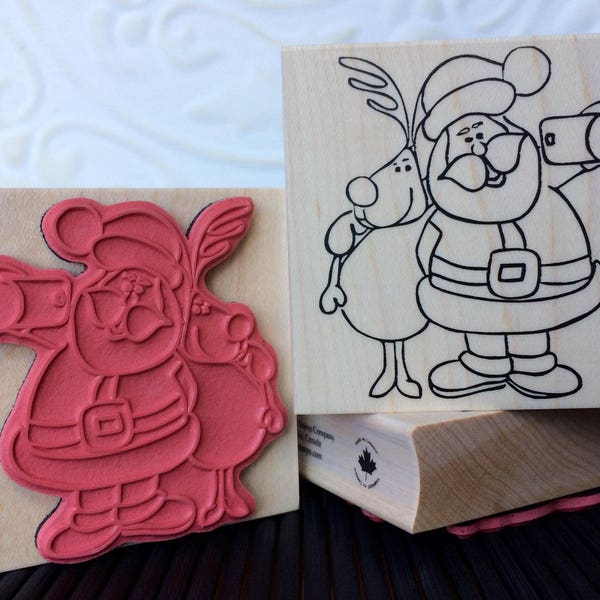 Santa Rubber Stamp Etsy