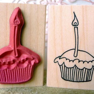 Carimbo de borracha de cupcake de oldislandstamps