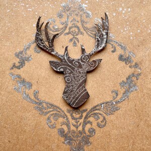 Deer antlers rubber stamp from oldislandstamps image 6