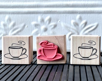 Cuppa coffee or tea rubber stamp from oldislandstamps
