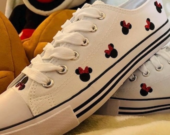 Minnie Mouse Inspired Simply Minnie Canvas Shoes for Women Voted Best Park Shoe by Inside the Magic Choice of bow color!