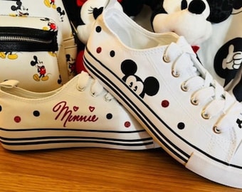 Op Mickey/Minnie Mouse geïnspireerde Peek a Boo-sneakers voor dames en meisjes