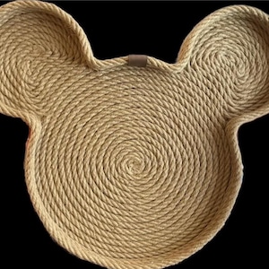 Large Handmade Mickey inspired decorative rope serving/display tray FREE SHIPPING
