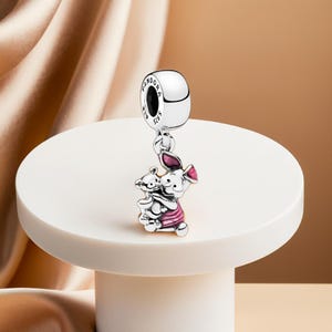Winnie the Pooh Piglet Dangle Charm Cherished Memories Silver Pig Cartoon Charm Perfect Gift for Women, Popular Animation Character