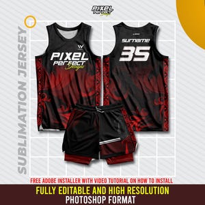 Camiseta de sublimación completa / Editable / Ropa deportiva vibrante y personalizada con nombre y número / Perfecta para atletas de todas las edades