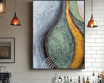 Original Abstract Oil Painting: Elegant Modern Home Decor