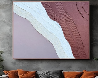 Handmade Abstract Painting: Coffee Brown Minimalist Art